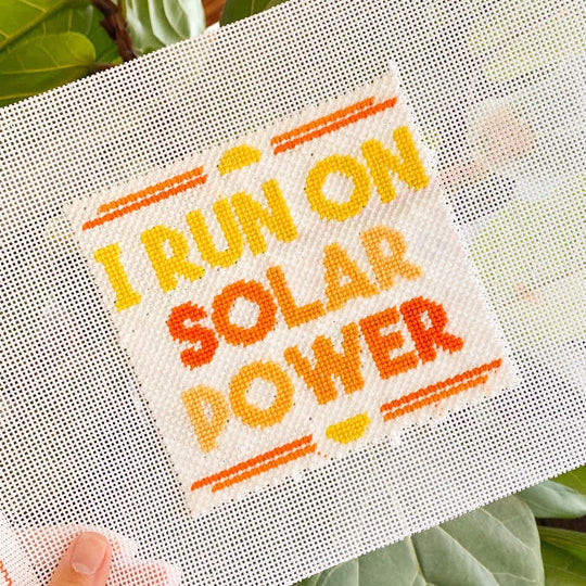 SOLAR POWER HAND PAINTED NEEDLEPOINT CANVAS